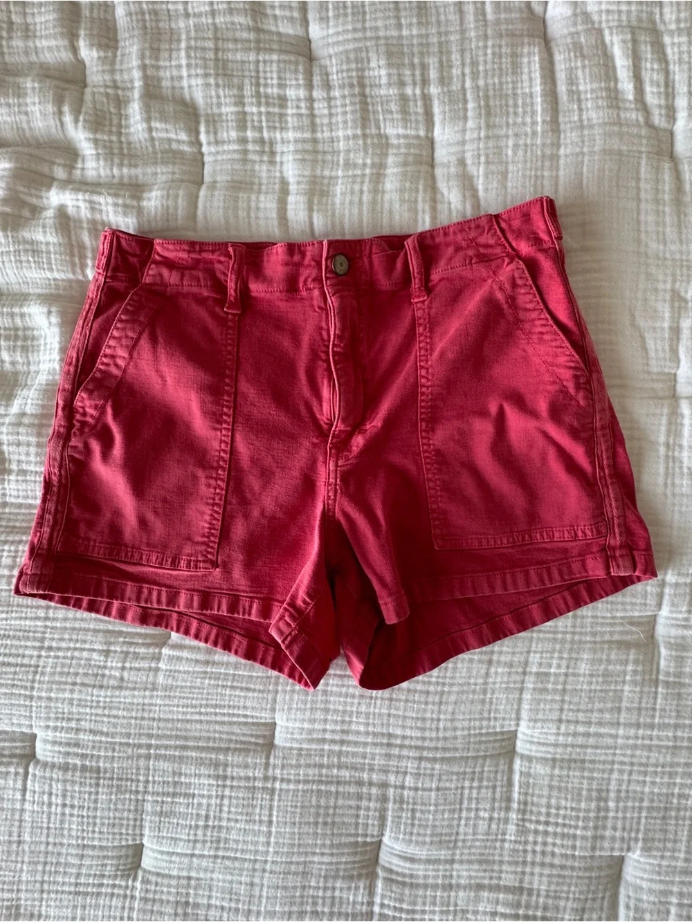 Pistola Mara Cargo Utility Shorts Hibiscus Red Pink Stretch Size 30